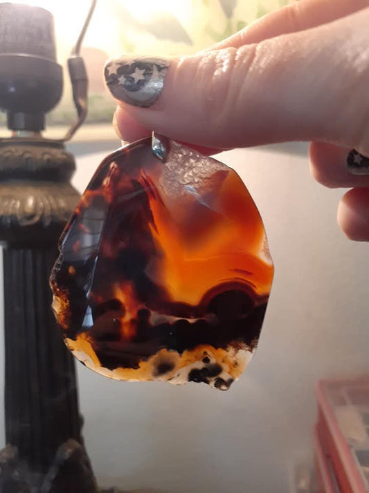 Agate slab pendant