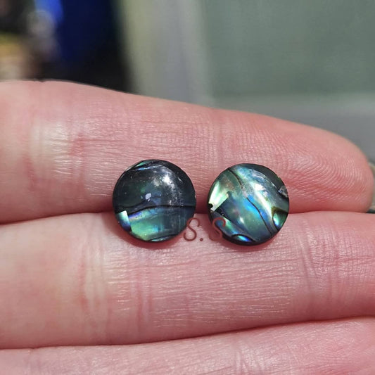 Blue Abalone Stud Earrings